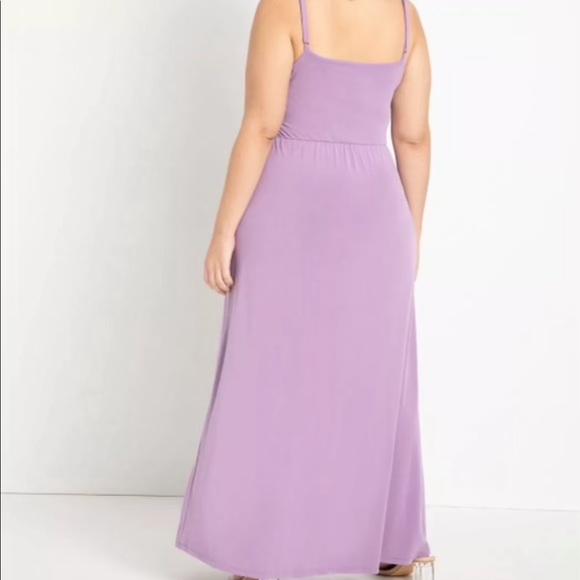 ELOQUII Sleeveless Front Cutout Maxi Dress In Misty Lilac - Picture 4 of 5